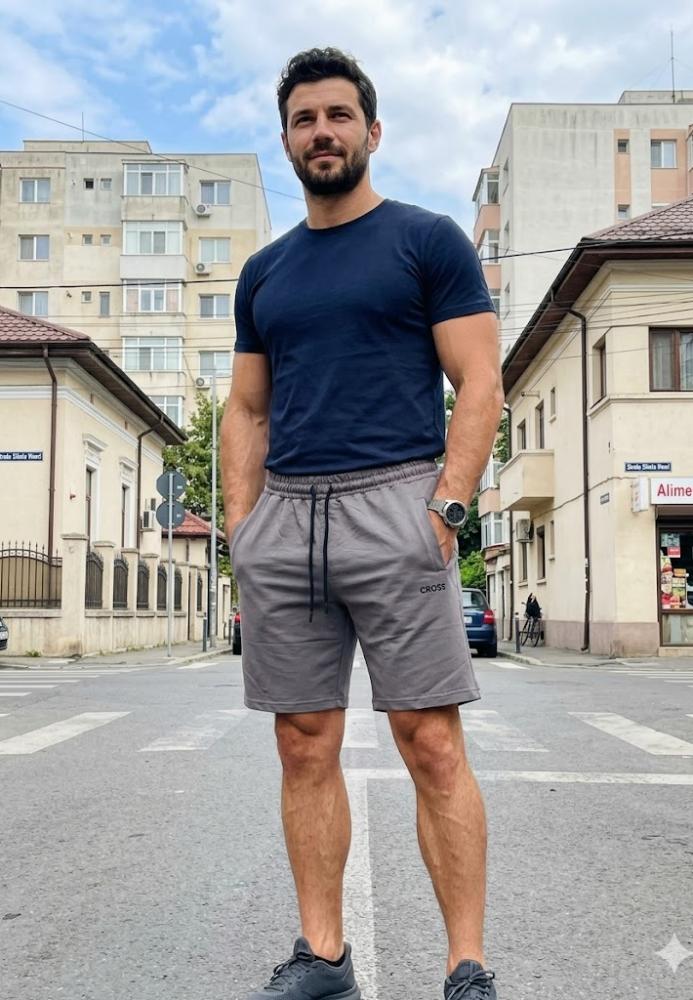 Pantaloni Scurți Bărbați "CROSS",culoare Maro , Engros